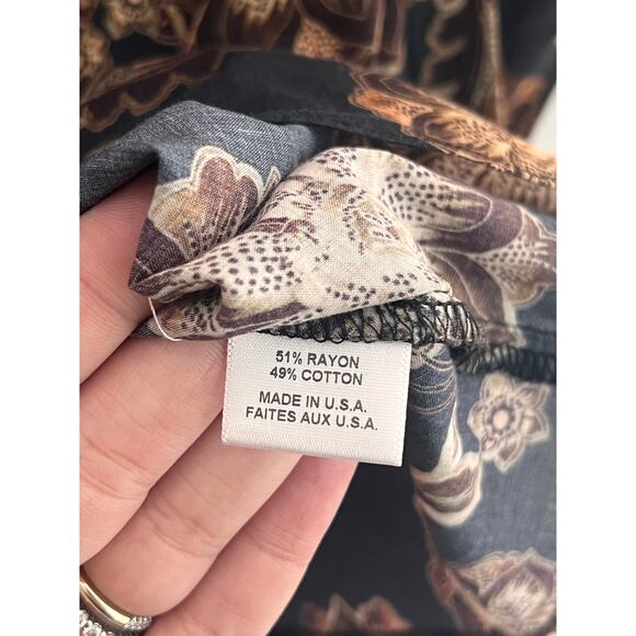 Misa Los Angeles Floral Print Long Sleeve Siena Blouse Top Black Women's Small - Picture 8 of 10